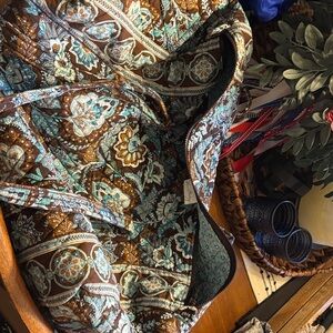 Vera Bradley Brown and Blue Travel Bag
